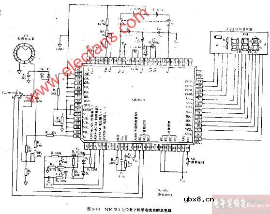 3210型3,1 2位数字钳形电流表的总电路图