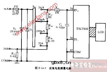 DT809C+、CM3920型直流电流测量电路图