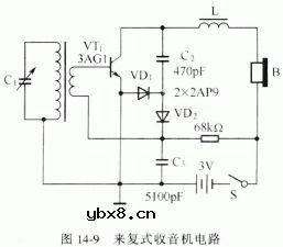 来复式收音机中的检波电路