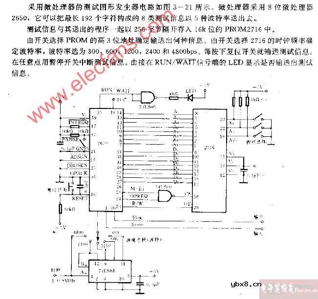 微处理构成的测试图形发生器电路图