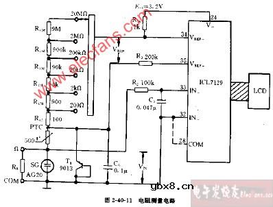 DT930F型电阻测量电路图