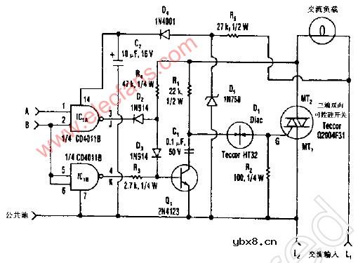 三级电源可控硅开关控制器