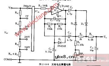 DT940C型交流电压测量电路图
