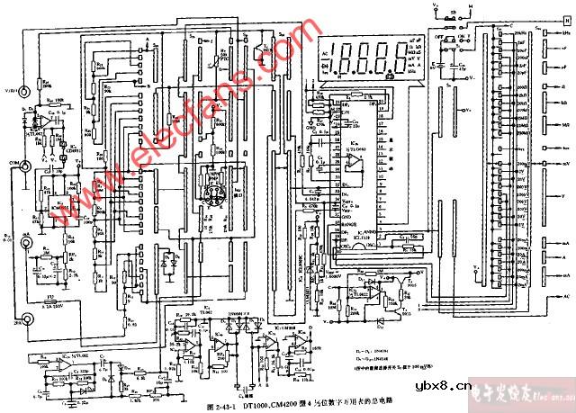DT1000、CM4200型4,1 2位数字万用表的总电路图