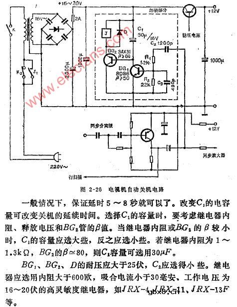 索尼/海信/长电视机自动关机电路