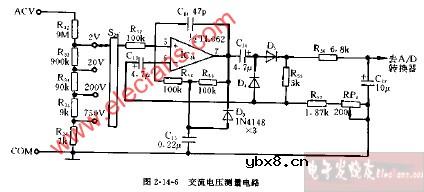DT809C+、CM3920型交流电压测量电路图