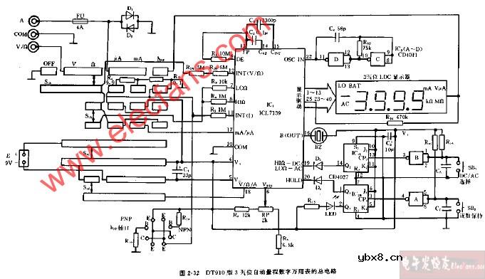DM8145A型4,1 2位台式真有效值数字万用表的总电路图