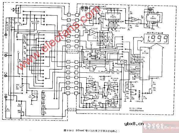 DT940C型3,1 2位数字万用表总电路图(之二)