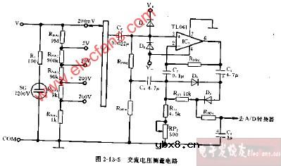 DT809C型交流电压测量电路图