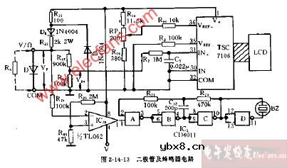 DT809C+、CM3920型二极管及蜂鸣器电路图