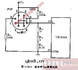 DT950、DMM8000型晶体管hFE测量电路图