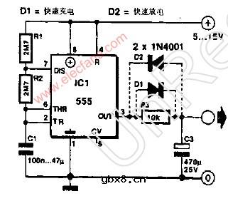 基于555集成电路的斜波发生器