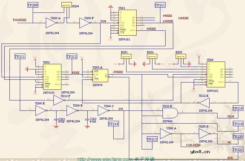 时钟分频及定时变换电路