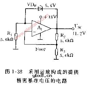 采用运放构成的提供精密基准电压的电路