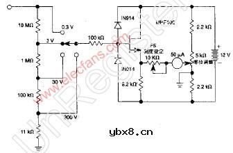 结型场效应晶体管（JFET）电压表