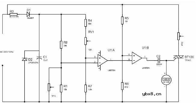 烫发夹电路原理图