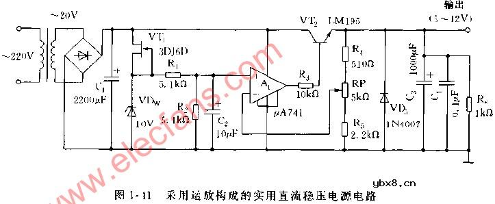采用运放构成的实用直流电源电压