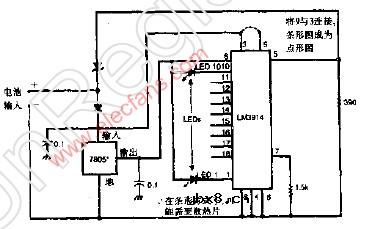 LED扩展刻度的电压表