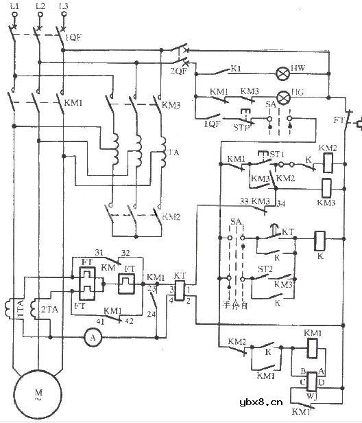 JK1-125型自耦降压启动器电路