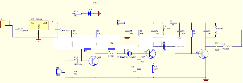 无线免提电话装置电路