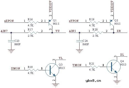 电阻式触摸屏接口电路(S3C2410)