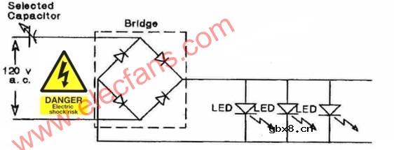 简单的LED电源项目电路 A power source fo