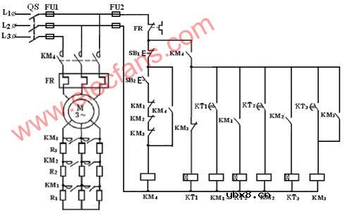 时间原则控制绕线式异步电动机转子串电阻起动控制线路