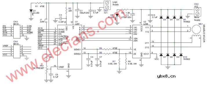 高电流双极步进电机控制器电路,High current bi