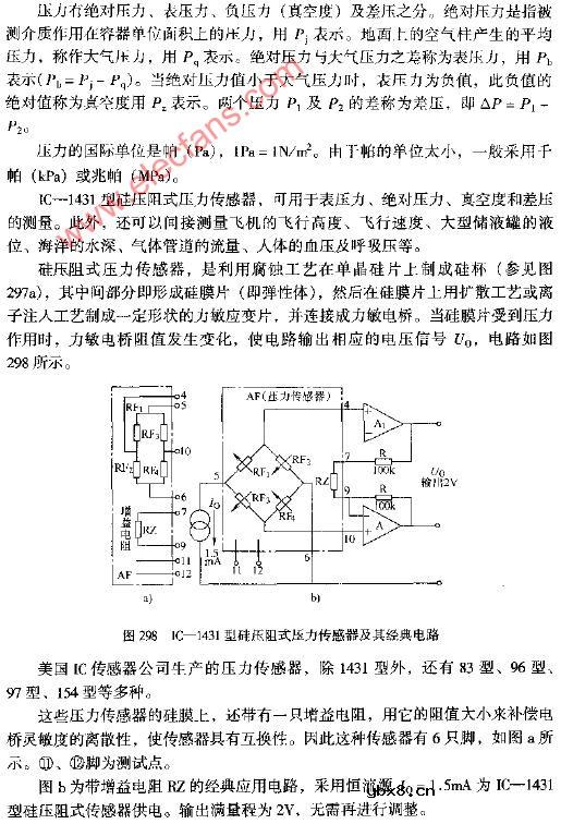IC-1431型硅压阻式压力传感器及其经典电路图