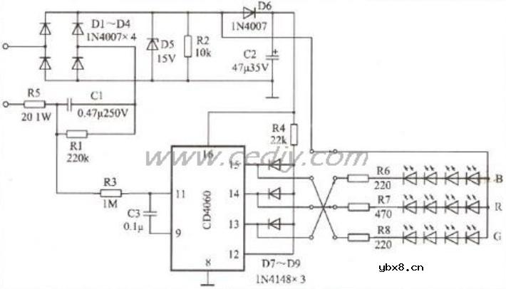 变色灯的电路图