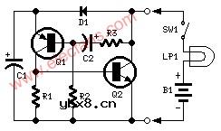 双线灯闪光灯电路--Two-wire Lamp Flashe