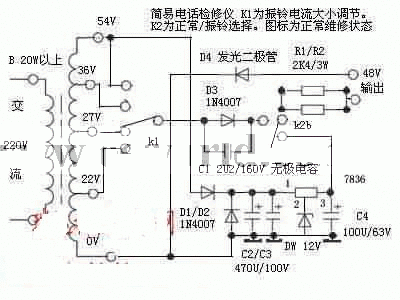 简易电话检修仪电路
