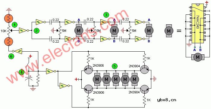 LED千足虫电路--The Millipede