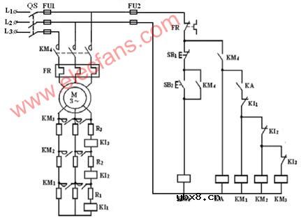 电流原则控制绕线式异步电动机转子串电阻起动控制线路
