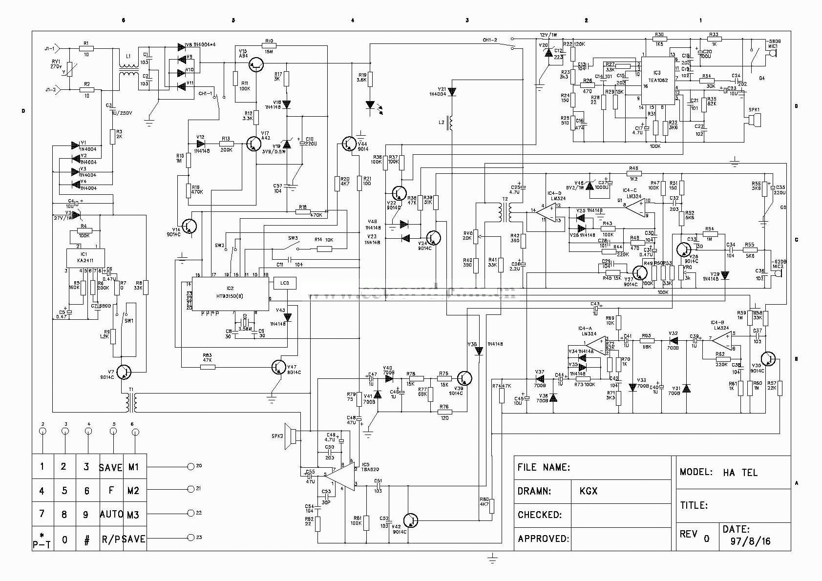 电话机维修参考电路