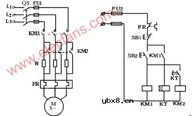 定子串电阻降压起动控制线路