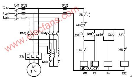 两个接触器控制的自耦变压器降压起动控制线路