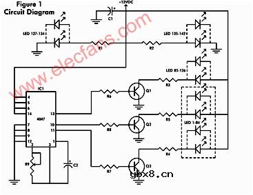 心型闪烁灯电路 he Flashing Heart