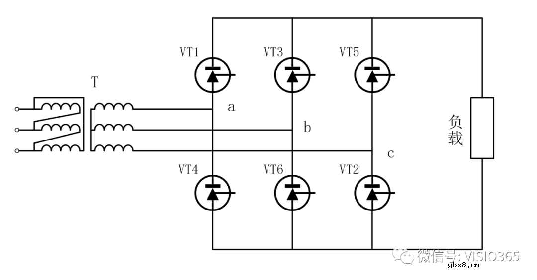 如何画三相桥式全控整流电路？