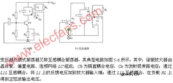 变压器反馈式振荡器原理及电路图