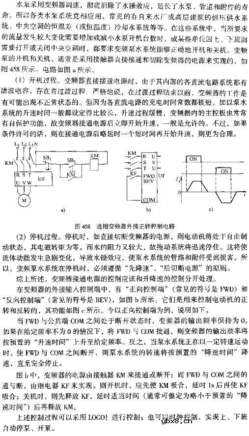 通用变频器外接正转控制电路图