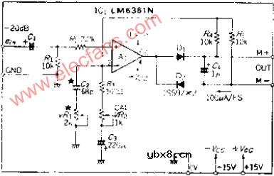 采用高频特性好的OP放大器的宽带表头驱动放大器