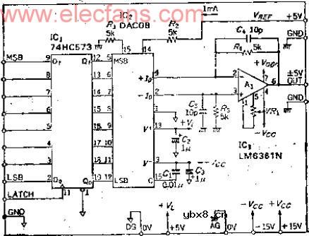 可产生正弦波等波形的8位双极性D-A转换器