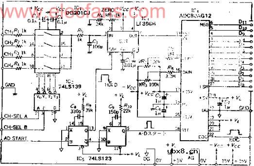 由普通元件组成的4路输入12位A-D转换器