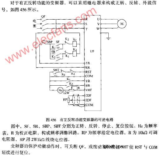 有正反转功能变频器的可逆电路图