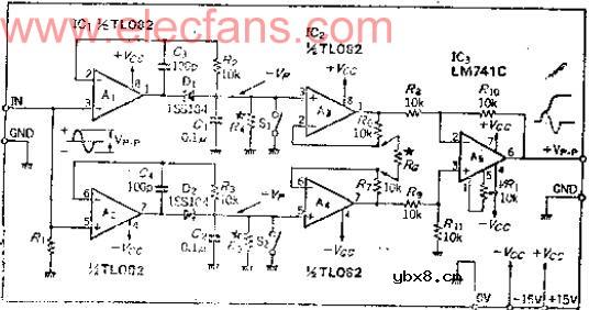 正负不对称波形的双极性峰值输出电路