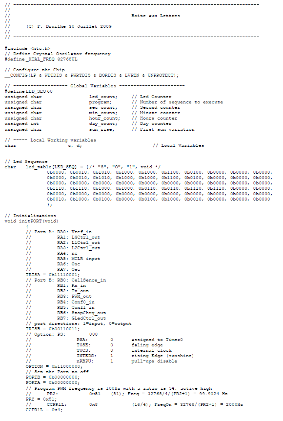 太阳能邮箱项目电路,Solar Mailbox projec