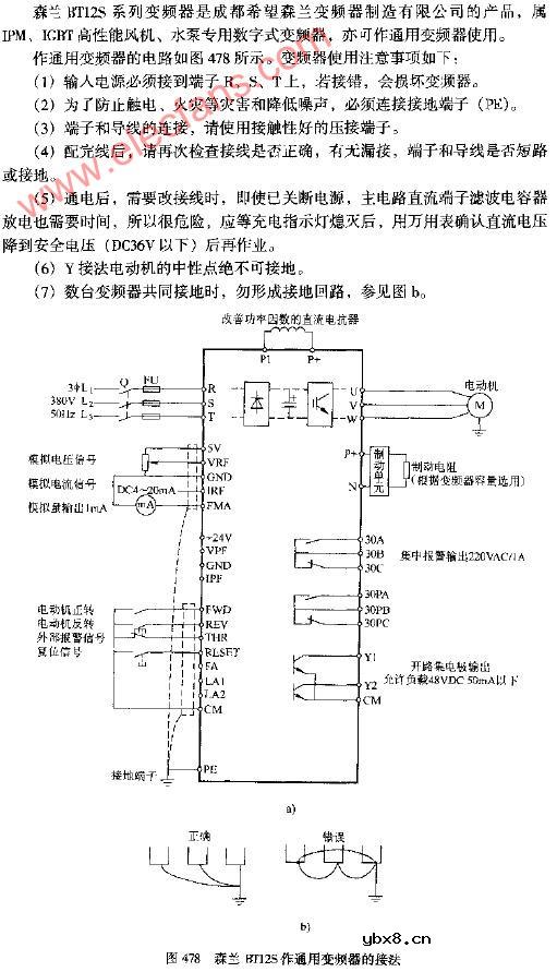 森兰BT12S作通用变频器的接法电路图