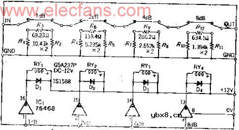 4个数据位可衰减0~15DB的可编程衰减器