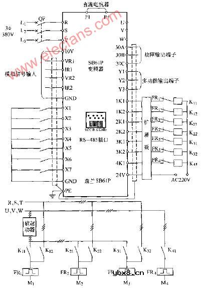 森兰SB61P型变频器一拖四电路图